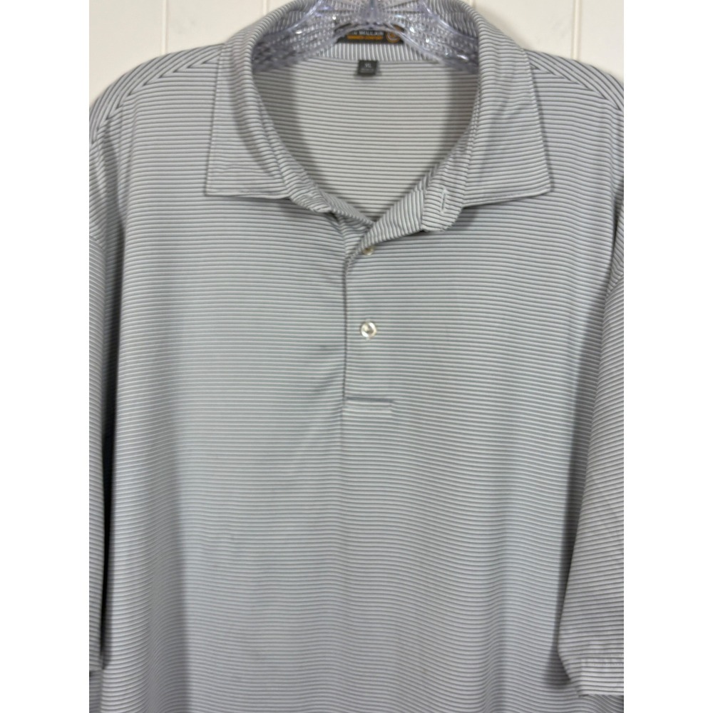 Peter Millar Summer Comfort White Black Striped Short Sleeve Golf Polo Shirt XL - Picture 6 of 14